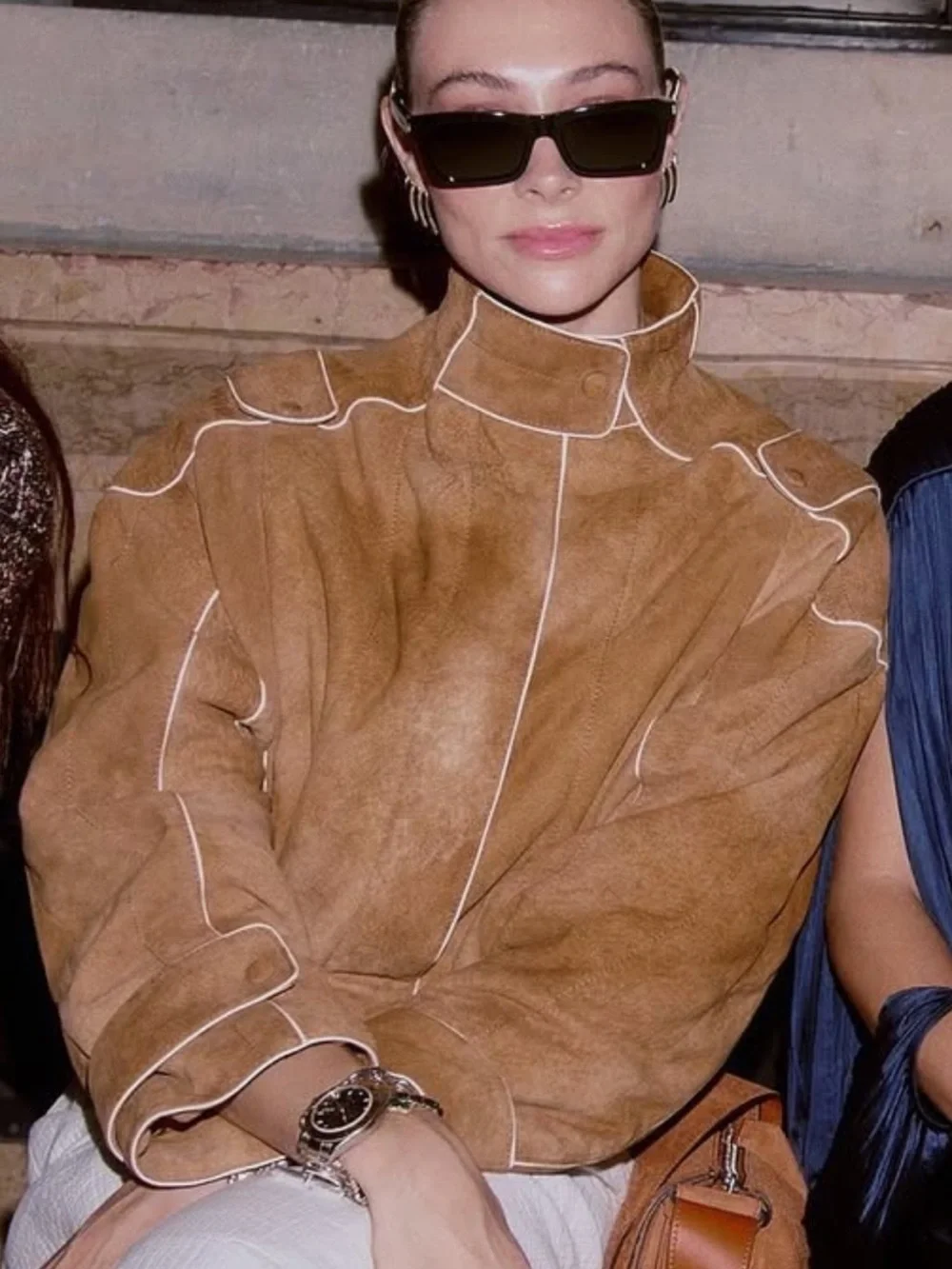 Tory Burch Brown Suede Bomber Jacket $3,190